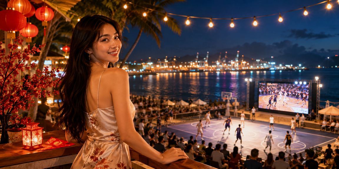 Không khí đặt cược bóng rổ dưới ánh đèn lồng tại Vũng Tàu về đêm